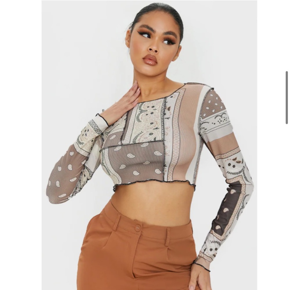 Bandana pattern crop top